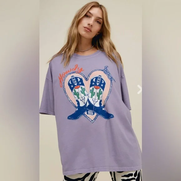 NWOT Daydreamer HOWDY BOOTS OS TEE - Picture 3 of 5